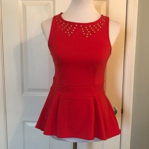 Coral stone embellishment top